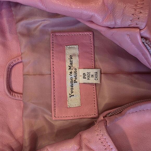 Yvonne & Marie Petite Pink Lambs Leather Jacket Size PP - Picture 5 of 8